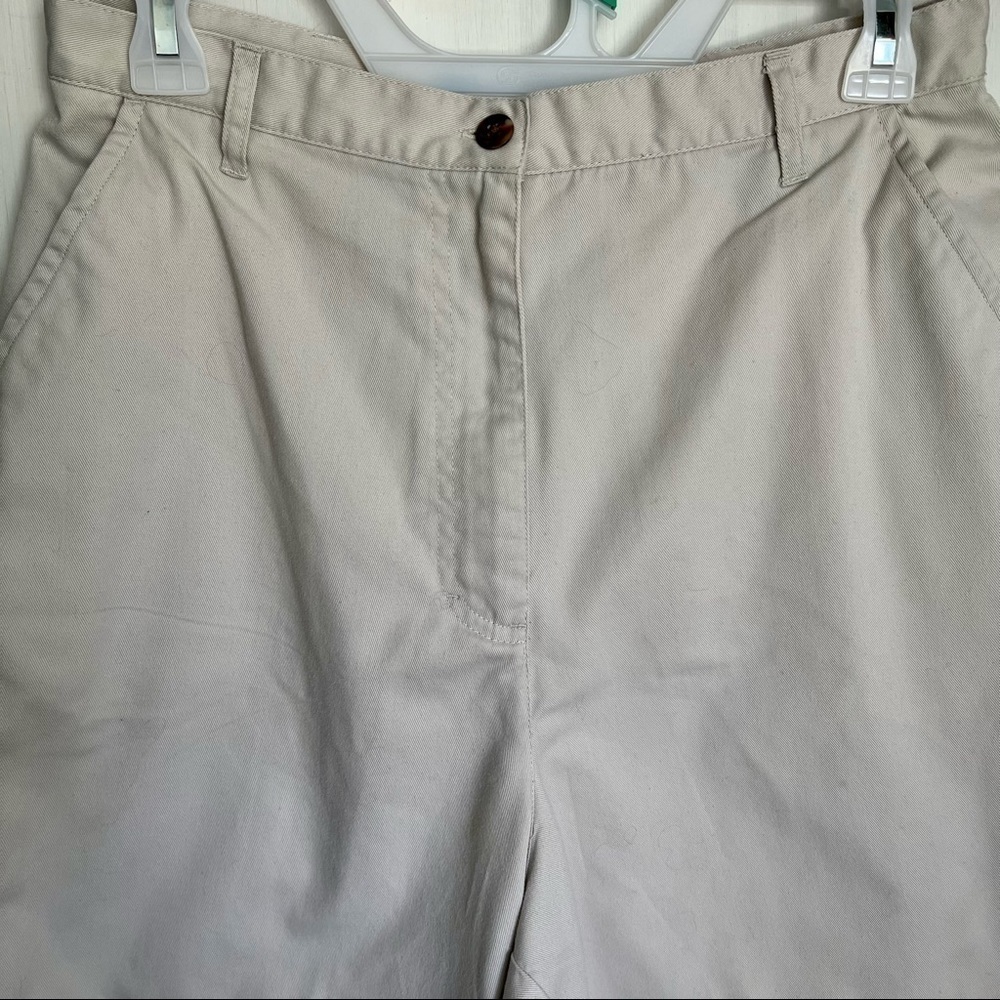 VINTAGE 90s Y2K Khaki Tan High Rise Wide Leg Shorts Cottagecore Grannycore 12 - Picture 3 of 14